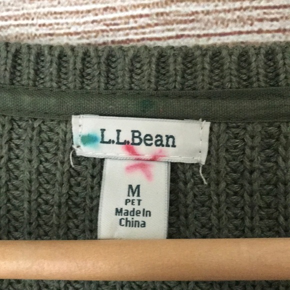 L.L. Bean Forest Green Cotton Sweater - Picture 9 of 9